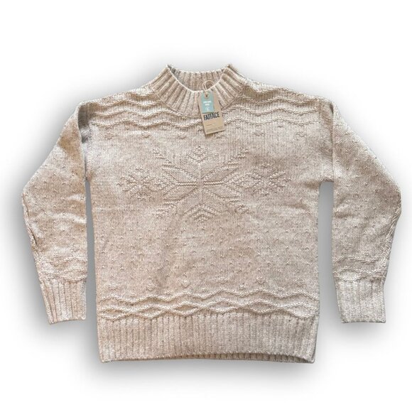 NWT Fat Face Ivory Snowflake Wool Jumper Sweater Size 6 - Picture 8 of 11